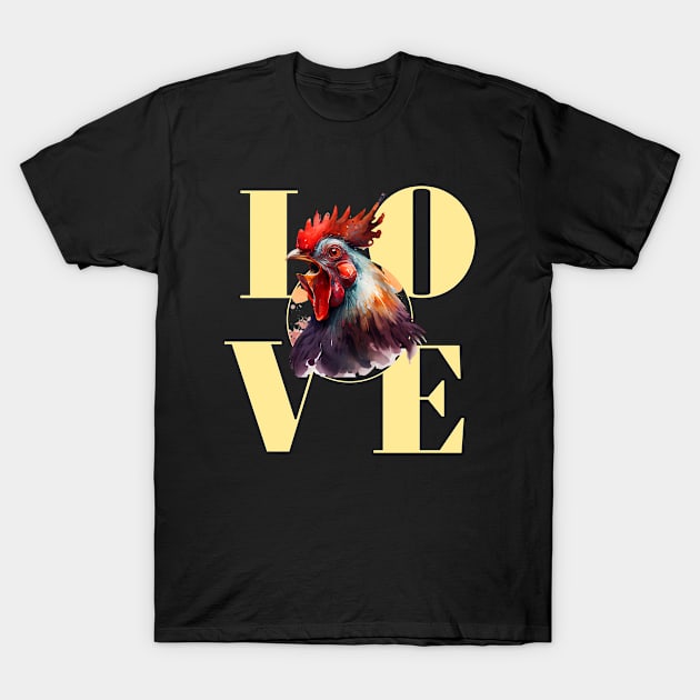 Love Chickens, Love Roosters, Crazy Chicken T-Shirt by Jas-Kei Designs